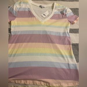 Fitz & Eddi XS rainbow striped t shirt